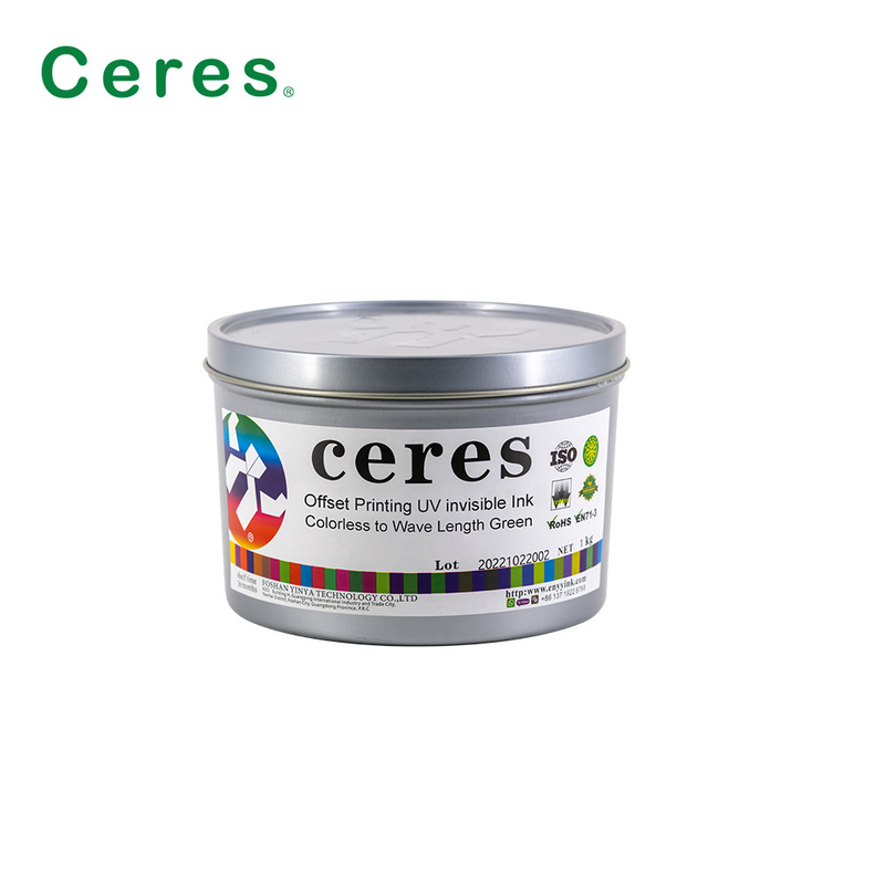 Kleurloos gras groen onzichtbaar UV Offset Ink Printing Normal Dry Solvent Based Ink