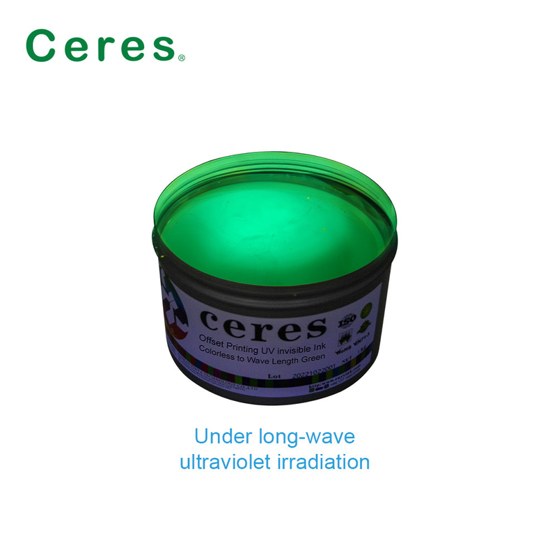 Kleurloos gras groen onzichtbaar UV Offset Ink Printing Normal Dry Solvent Based Ink