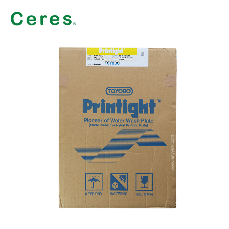 KM73GR Flexoprintplaat Waterwas Toyobo Printtight Harzplaat A2 Grootte