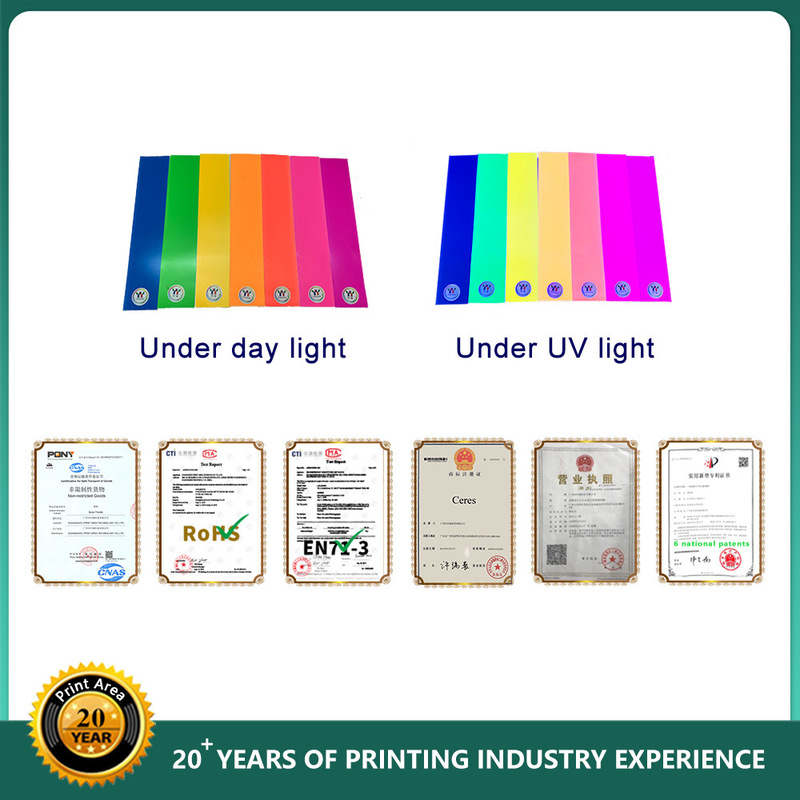 Nature Dry UV Offset Ink Pantone 803 Gele Fluorescerende Print Ink voor Offset Printing in 1KG/CAN