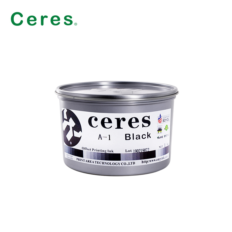 Ceres A-1 Niet-toxisch Hoogglans 2 jaar houdbaarheid Sojabonen Offset Print Ink voor CMYK kleur
