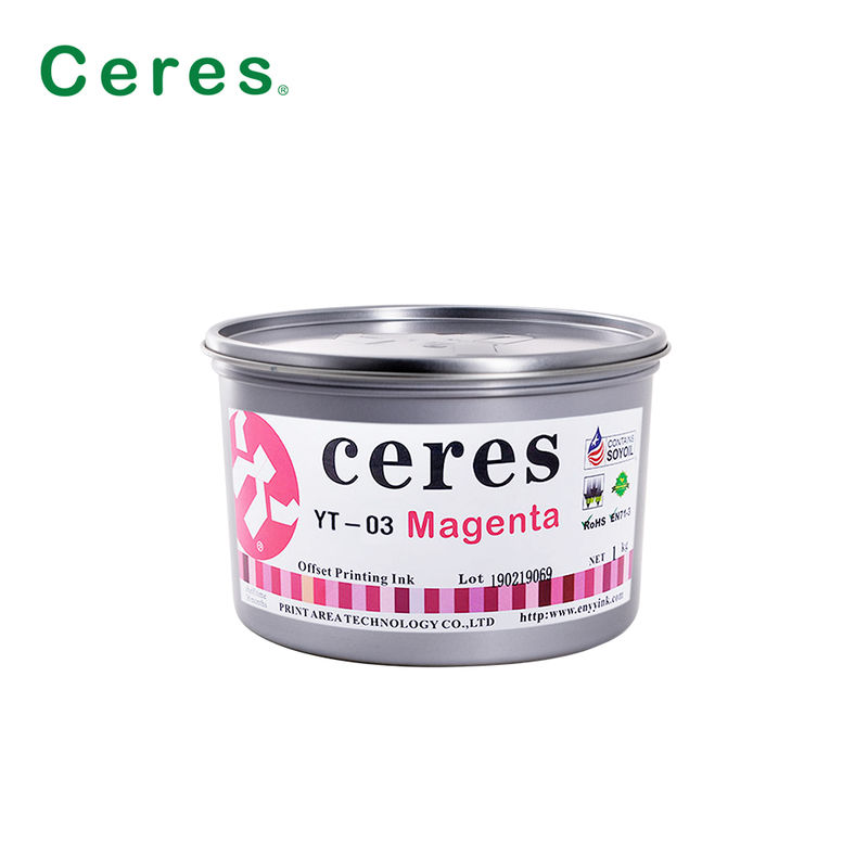 Milieuvriendelijke EN71-3 conform oplosmiddelgebaseerde offsetdrukinkt YT-03 CMYK-inkt voor hoogwaardig drukwerk