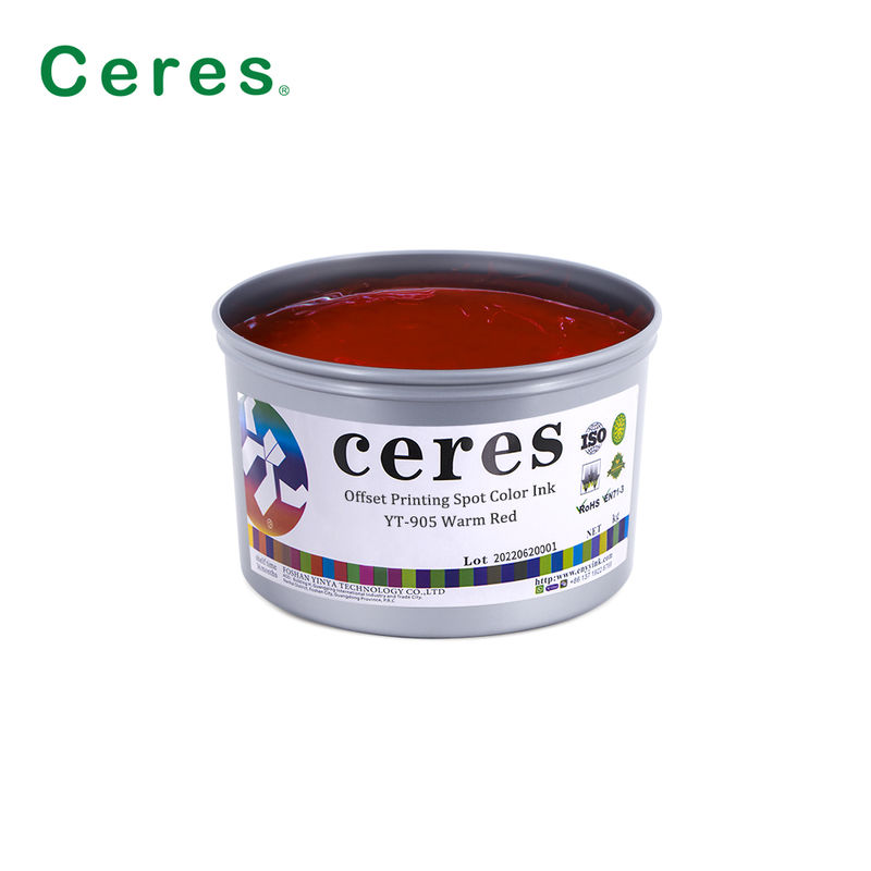 Snel droog YT-905 Warm Rood Pantone Spot Color Offset Printing Ink met hoge ondoorzichtigheid