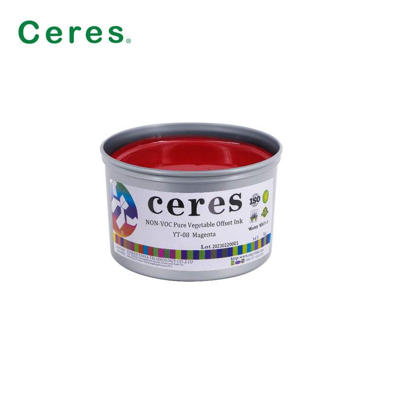 Ceres YT-08 Pure plant-based CMYK Offset Printing Ink - milieuvriendelijke hoogglansende inkt voor papier en koolstofverpakkingen