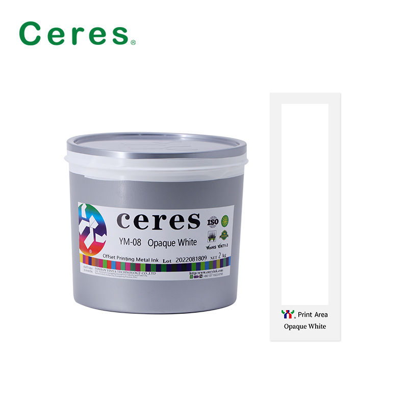 YM-08 Ondubarende witte UV-inkt Offsetdrukinkt voor metaal met kookbestendigheid